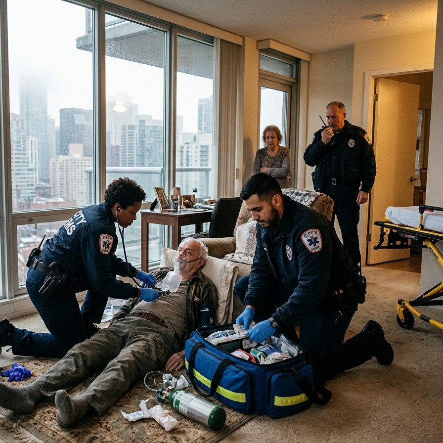 EMS team responding to an emergency